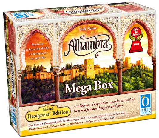 3D graphic of the Alhambra "Designers Edition" - MegaBox game box.