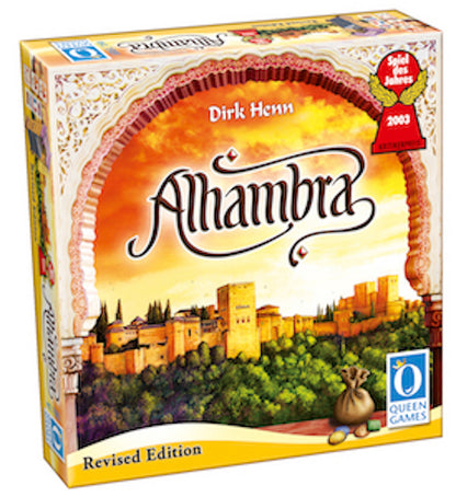 3D graphic of the Alhambra "Revised Edition" game box.