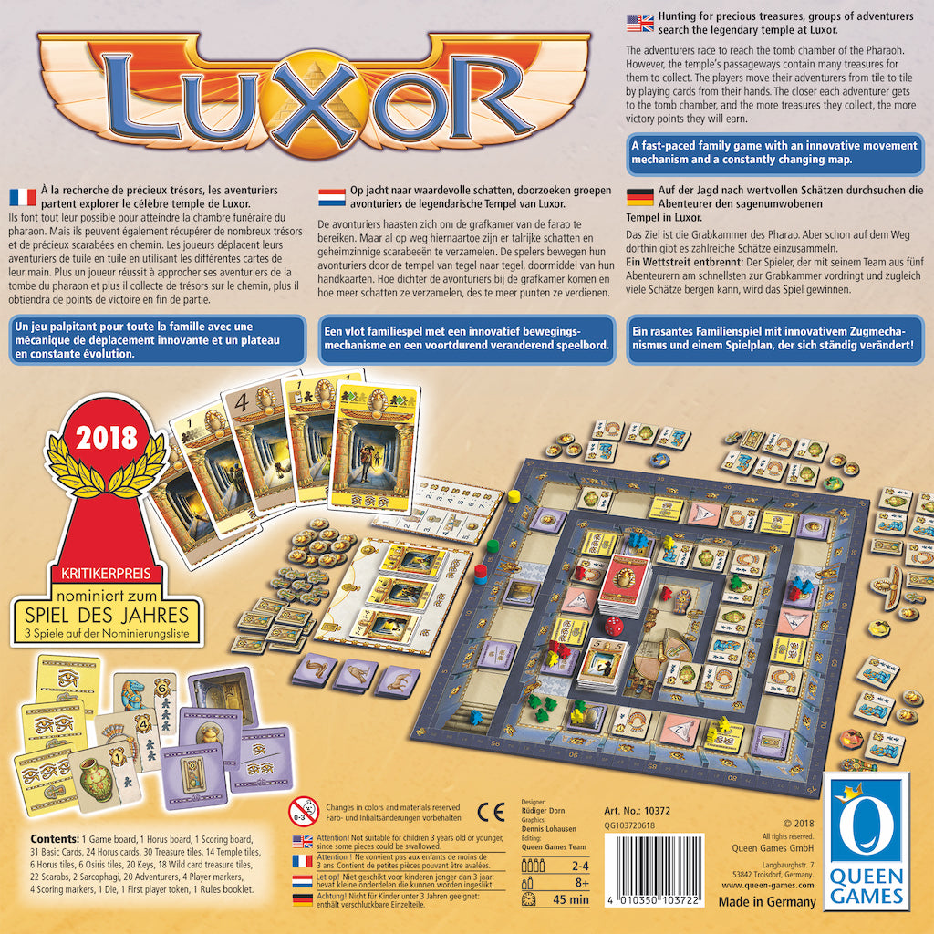 Graphic of back of Luxor - Basegame game box.
