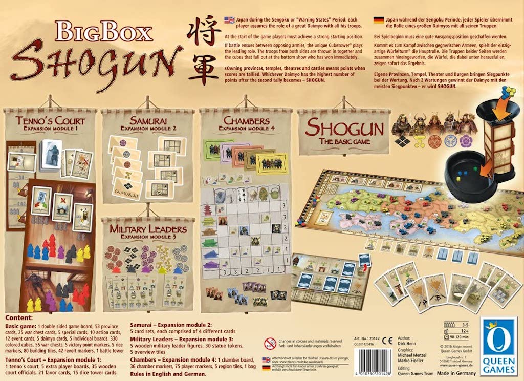 Graphic of back of Shogun - BigBox game box.